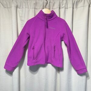 Columbia Kids Fleece Jacket Purple Full Zip Size XS